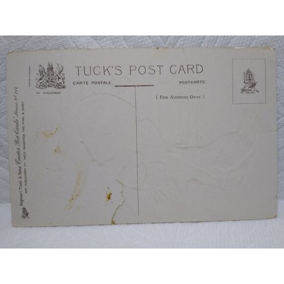 Tucks Easter Greetings Postcard Baby Chicks Hen Fence Series 111 Embossed TEARS - Picture 2 of 3